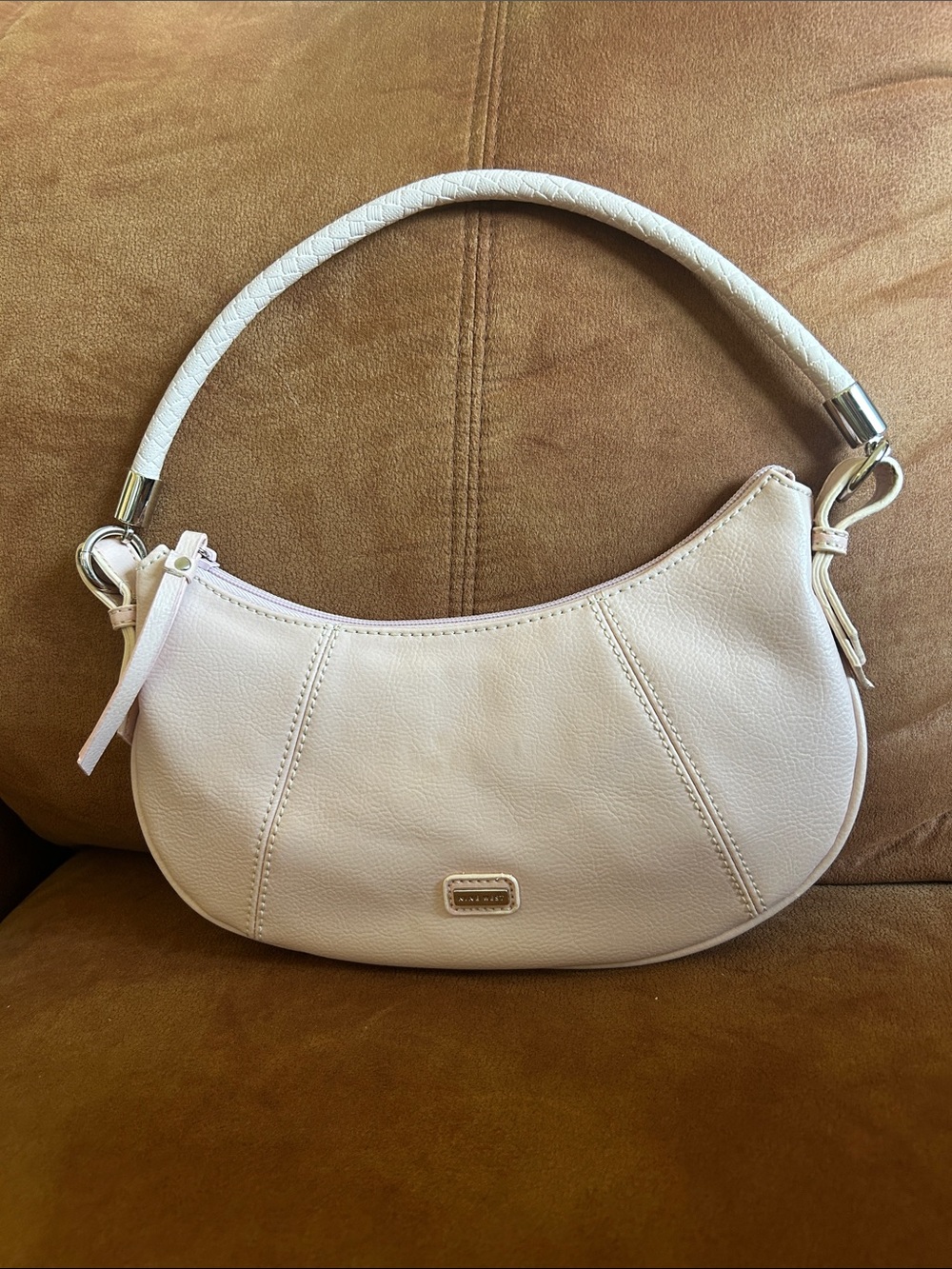 Nine West Pale Pink Braided-Handle Shoulder Bag